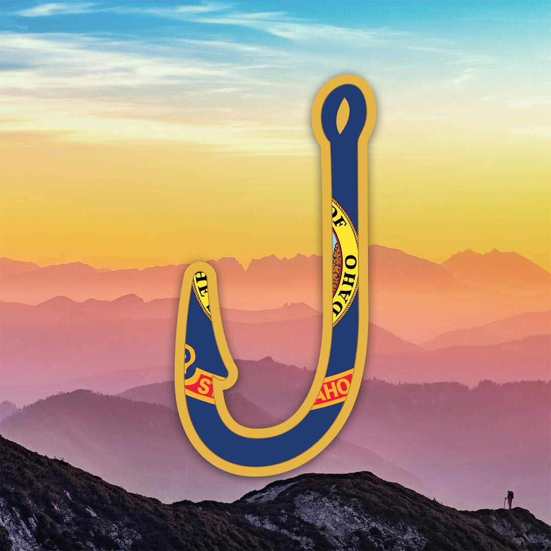 Idaho Fish Hook Sticker Decal / Die Cut / Many Sizes / Weatherproof ...