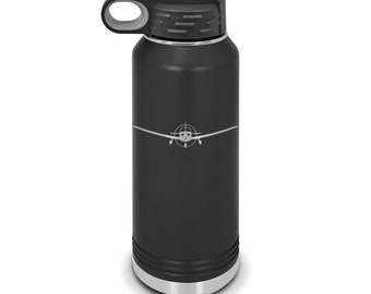 PA-28 Cherokee Water Bottle 32 oz / Laser Engraved / Polar Camel / Stainless Vacuum Insulated / Many Colors / Customize / pa28 / DD-0063