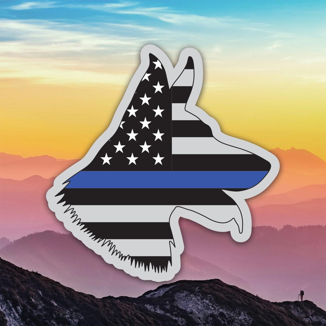 K9 Sticker Square Thin Blue Line K9 Sticker Decal / Die Cut / Many Sizes / Weatherproof ...
