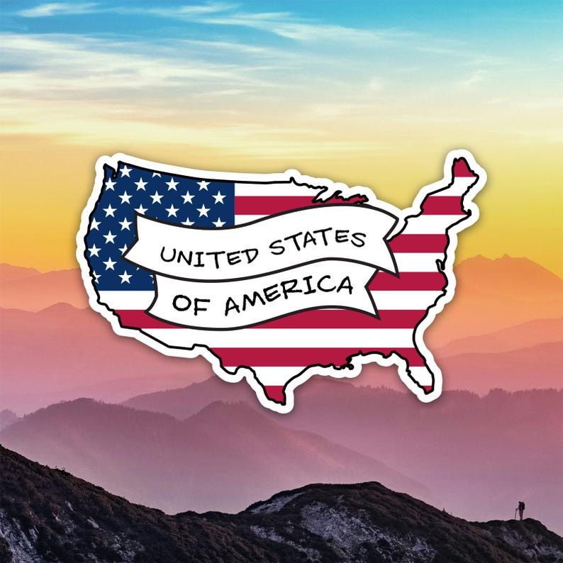 American Shaped United States Flag Sticker Decal / Die Cut / Many Sizes ...