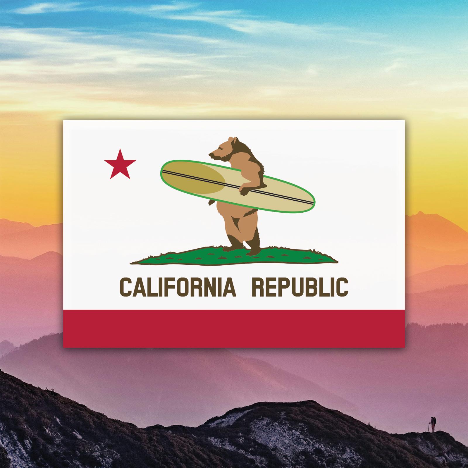 California Surfing Bear Flag - Etsy