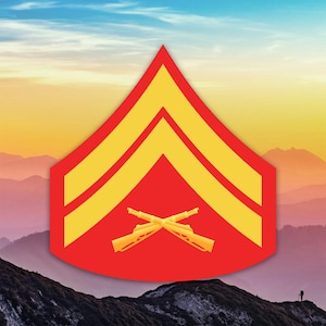 E-4伍長記章ステッカー デカール / ダイカット / 各種サイズ / 耐候性 / 米国製