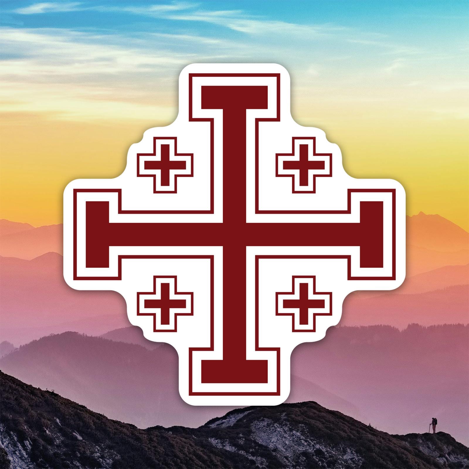 Jerusalem Cross Sticker Decal / Die Cut / Many Sizes / Weatherproof ...