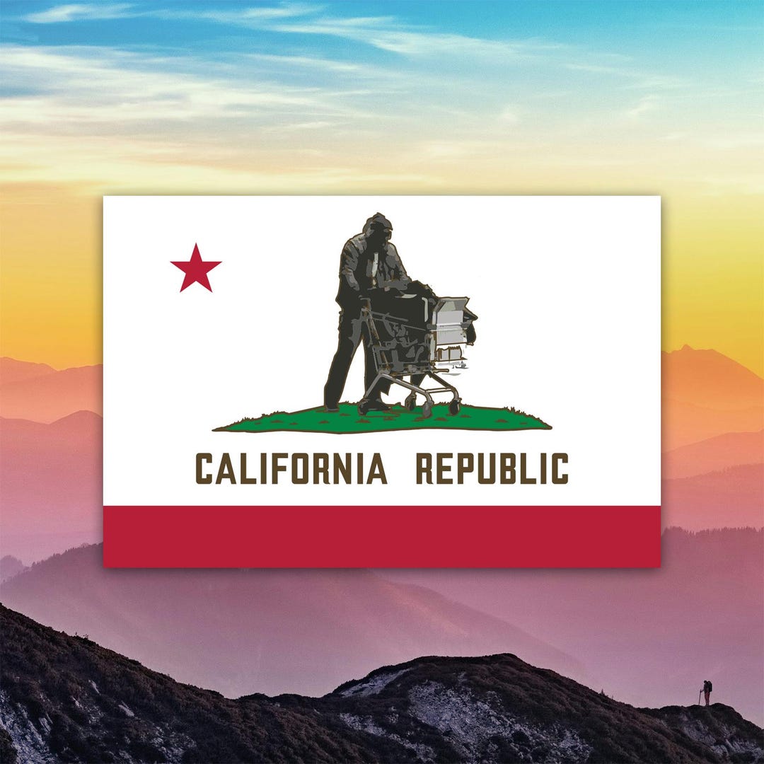 California Homeless Republic Flag Sticker Decal / Die Cut / Many Sizes ...