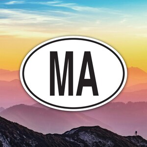MA Morocco Country Code Euro Oval Sticker Decal / Die Cut / Many Sizes / Weatherproof / Made in USA
