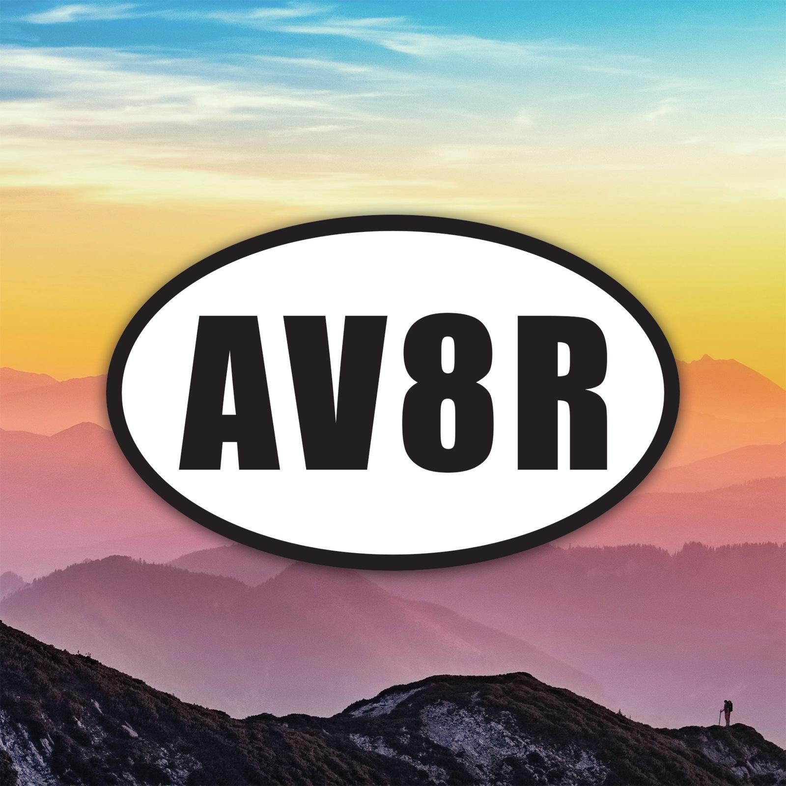 Aviator Text Sticker Oval AV8R Aviator Sticker Decal / Die Cut / Many Sizes / Weatherproof ...