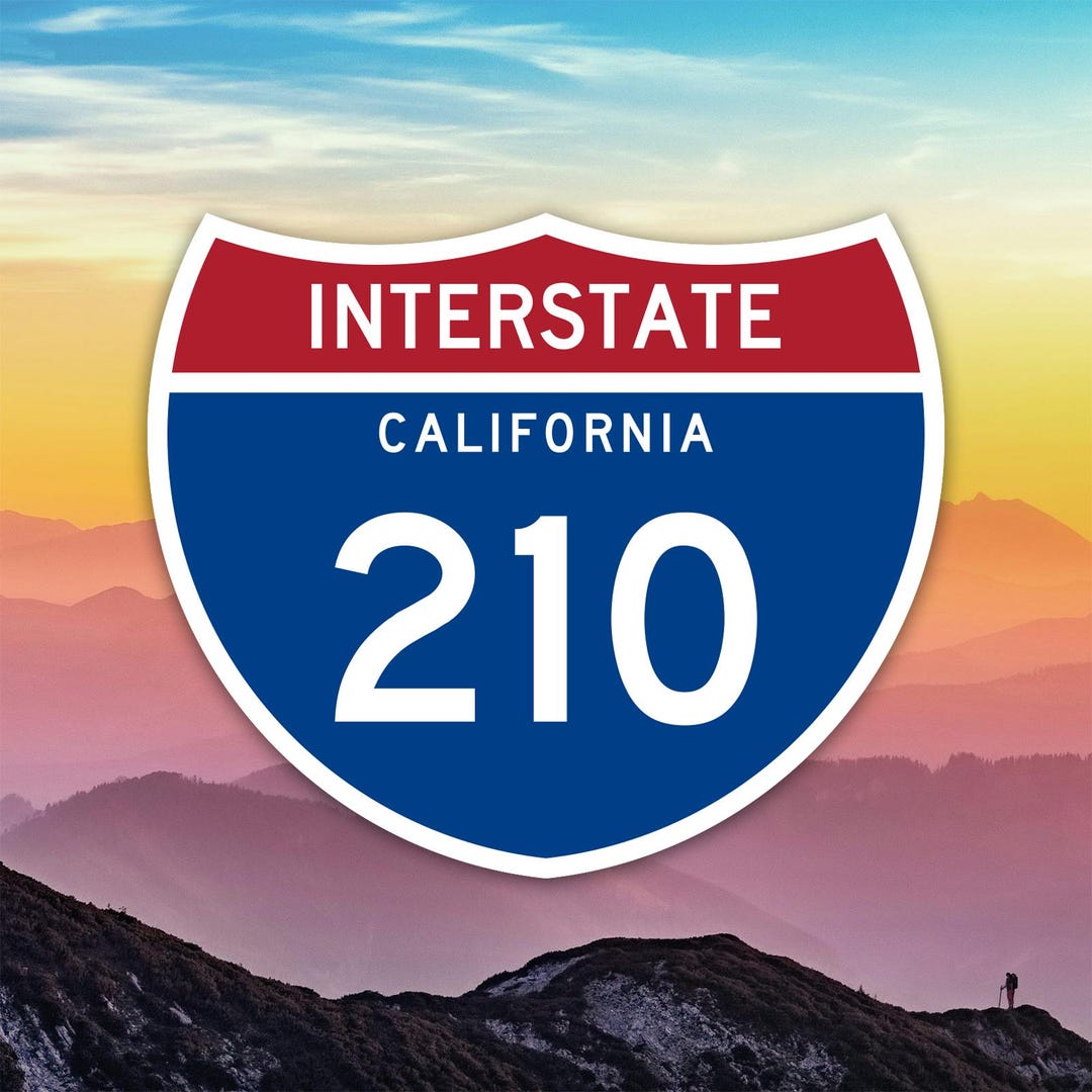 I-210 Interstate 210 Sign Sticker Decal / Die Cut / Many Sizes ...