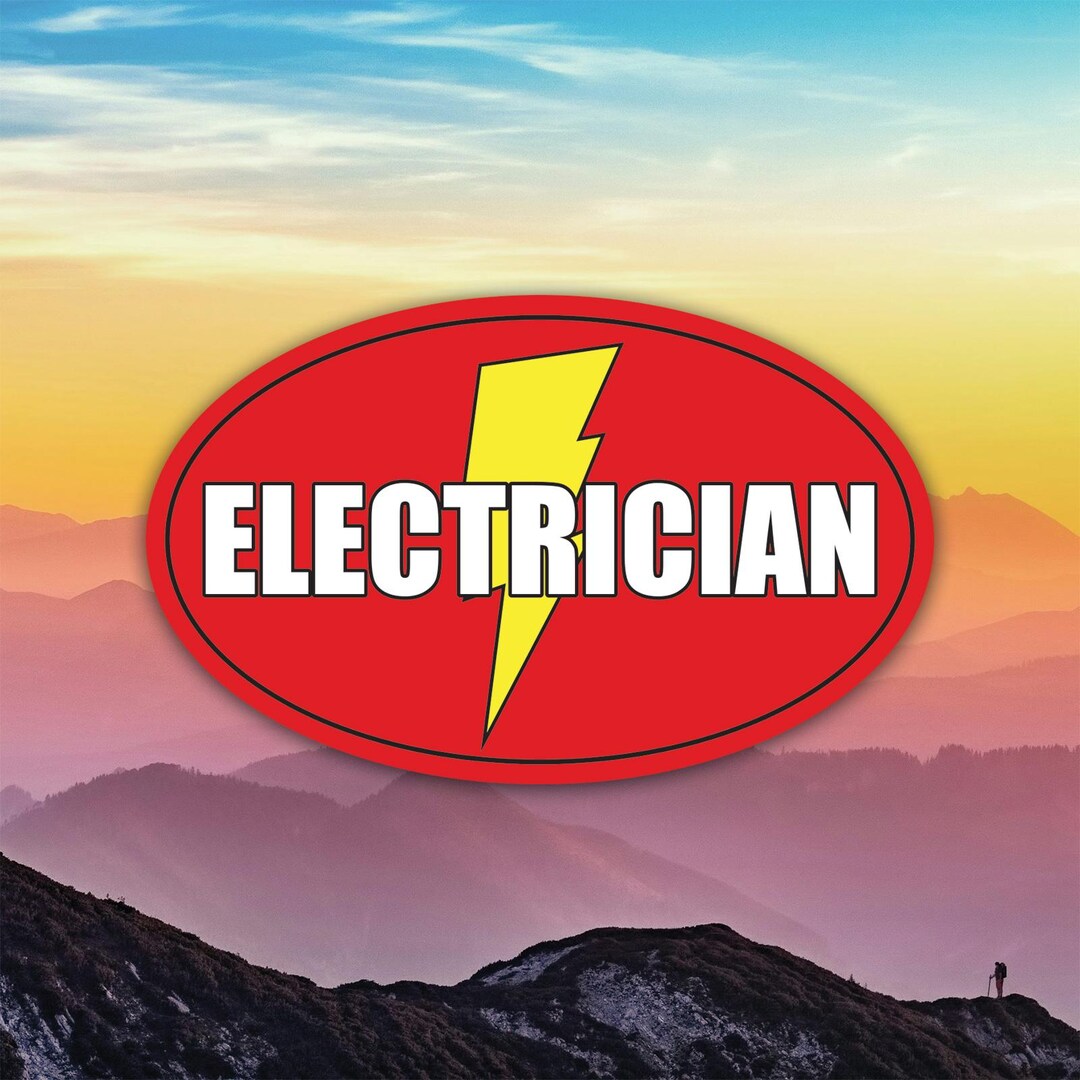 Oval Electrician Sticker Decal / Die Cut / Many Sizes / Weatherproof ...