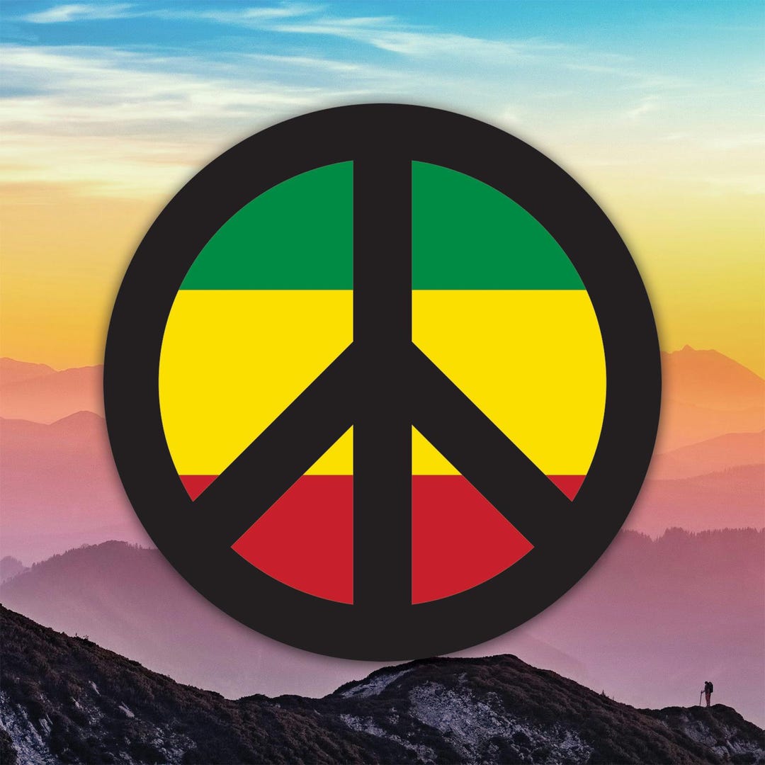 Round Rasta Peace Symbol Sticker Decal / Die Cut / Many Sizes ...