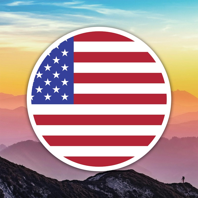 Round Us Flag Stickers - Etsy