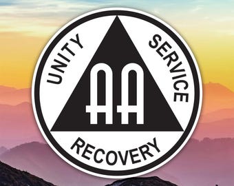 AA Alcoholics Anonymous Symbol Sticker Decal / Die Cut / Many Sizes / Weatherproof / Made in USA