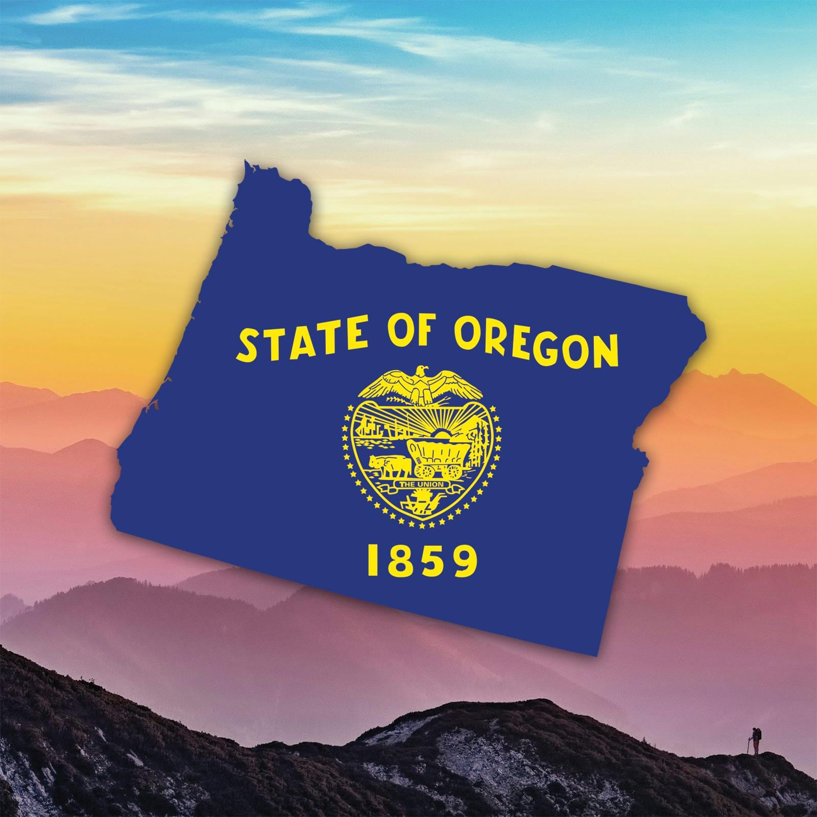 Oregon State Shaped Flag Sticker Decal / Die Cut / Many Sizes ...