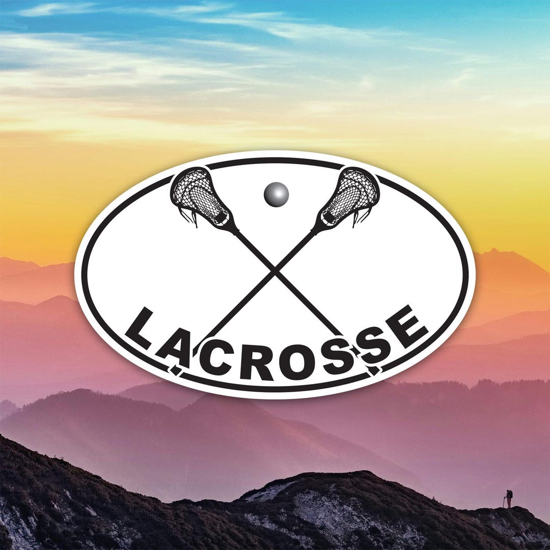 Oval Lacrosse With Crossed Sticks Logo Sticker Decal / Die Cut / Many ...