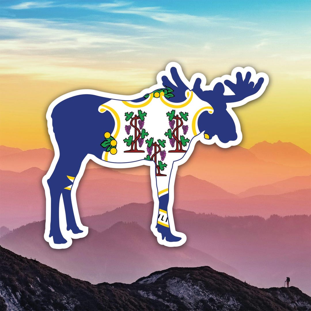 Connecticut Moose Shaped Flag Border Sticker Decal / Die Cut / Many ...