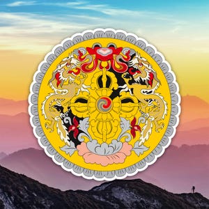 Bhutanese Emblem Sticker Decal / Die Cut / Many Sizes / Weatherproof / Made in USA