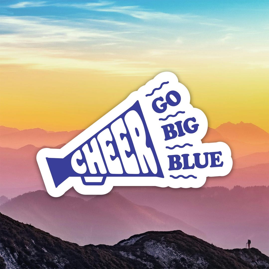 Go Big Blue Cheer Megaphone Sticker Decal / Die Cut / Many Sizes ...
