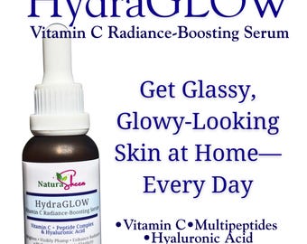 HydraGLOW Vitamin C Serum, Peptide Complex, Hyaluronic Acid, Brightening Hydration