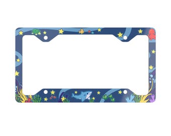 Sea Creatures License Plate Frame | Y2K Frutiger Aero Car Accessory