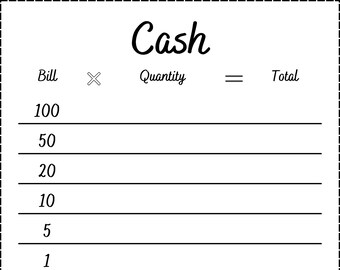 Fun Bank Teller Slips for Cash Budget - Perfect for Cash Stuffing