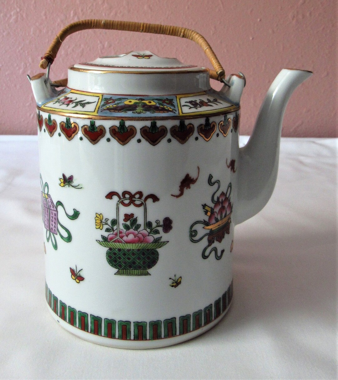 Vintage Chinese Porcelain Teapot Etsy