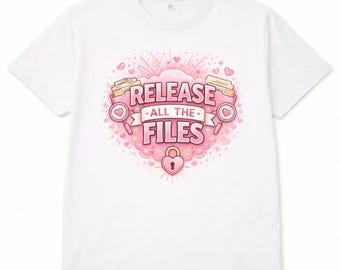 Release All The Files Shirt – Pink Coquette Activist Tee