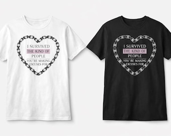 Survivor Statement T-Shirt | Chained Heart Design, Trauma Recovery