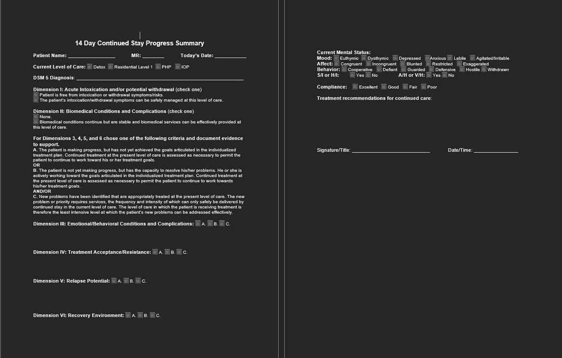 ASAM Dimensions Documentation | Addiction Treatment Tools | Clinical ...
