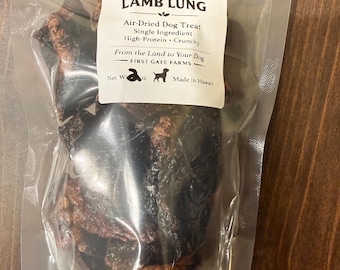 Wild Sheep Lung Dog Treats | Single Ingredient Natural Dog Treat | High Protein Dehydrated Lamb Lung | Novel Protein Dog Chew 3oz