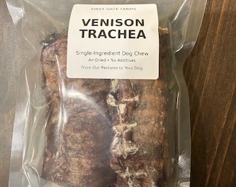 Wild Venison trachea, dehydrated, natural, single ingredient, dog chew 2 piece
