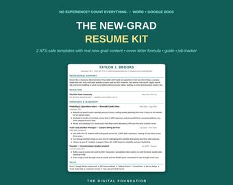 Kit per curriculum vitae per neolaureati / Compatibile con i sistemi ATS, Livello base, Lettera di presentazione, Guida al colloquio (Download digitale)