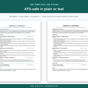 ATS-optimiertes Lebenslauf-Vorlagenpaket | Word, Google Docs, Anschreiben, Interviewleitfaden Bild 3