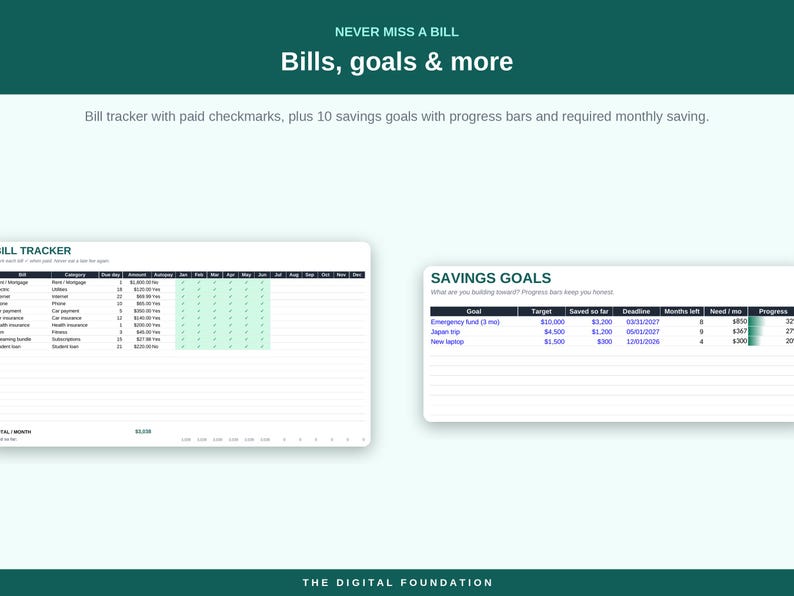 Ultimat budgetark | Excel, Google Sheets, skuldbetalning, räkningsspårning (digital nedladdning) bild 6