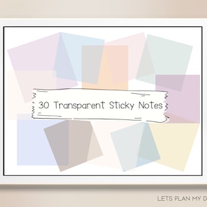 Transparente digitale Planner Aufkleber, digitale Planer Sticky Notes, Goodnotes Elements, digitale Notizen, funktionale PNG digitale Aufkleber