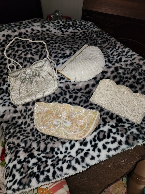 Set of 4 sequence fancy clutch purses. Vintage - image 2