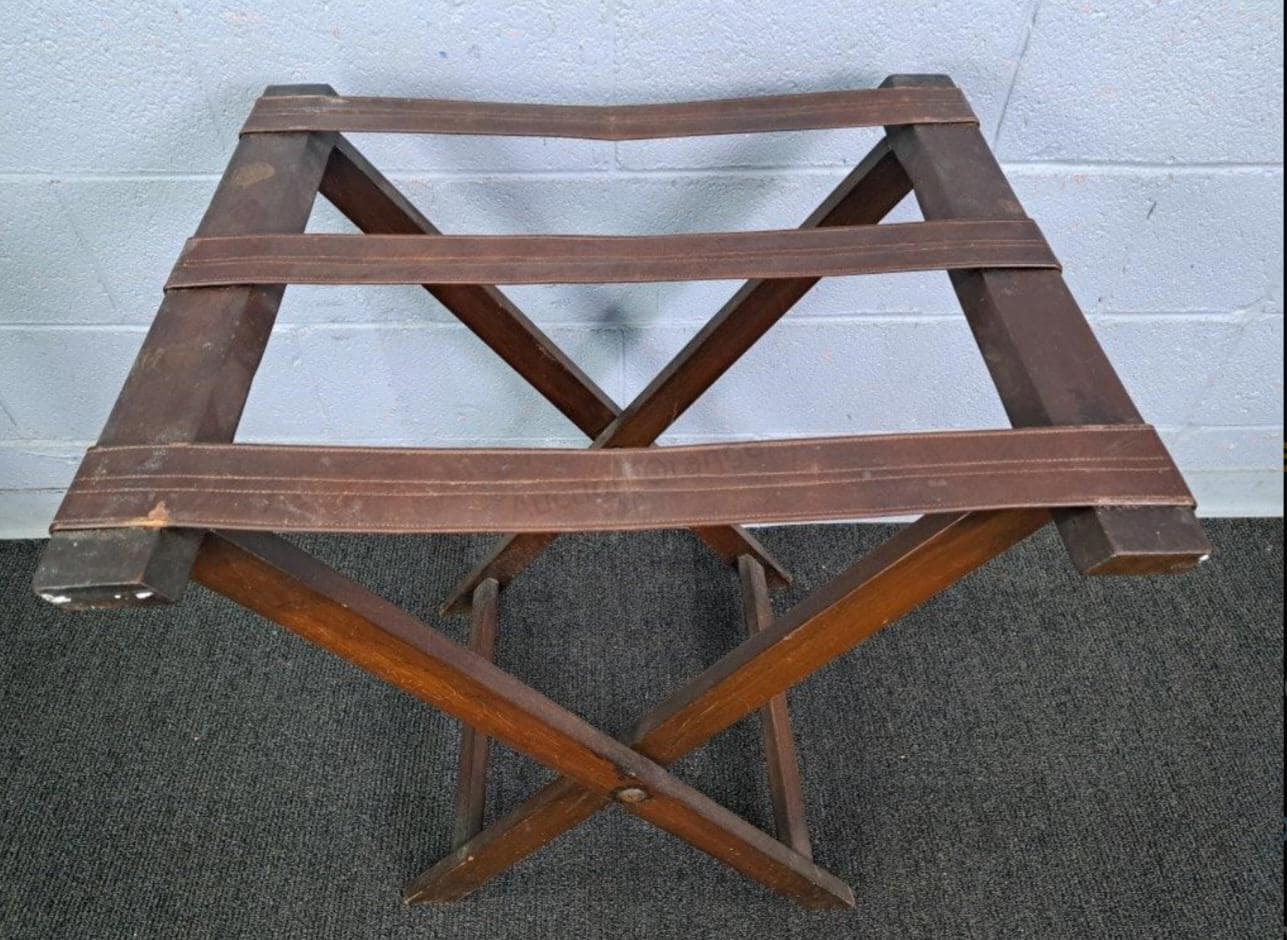 Vintage Leather Strap Folding Luggage Rack Butler Stand Large - Etsy