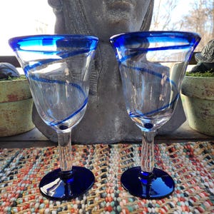Pier 1 Cobalt Blue Wine Glass - Etsy