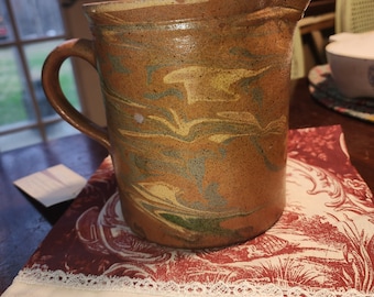 Collection of 19th c. redware and yelloware pitcher,