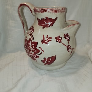 Foreside Pitcher with red flowers