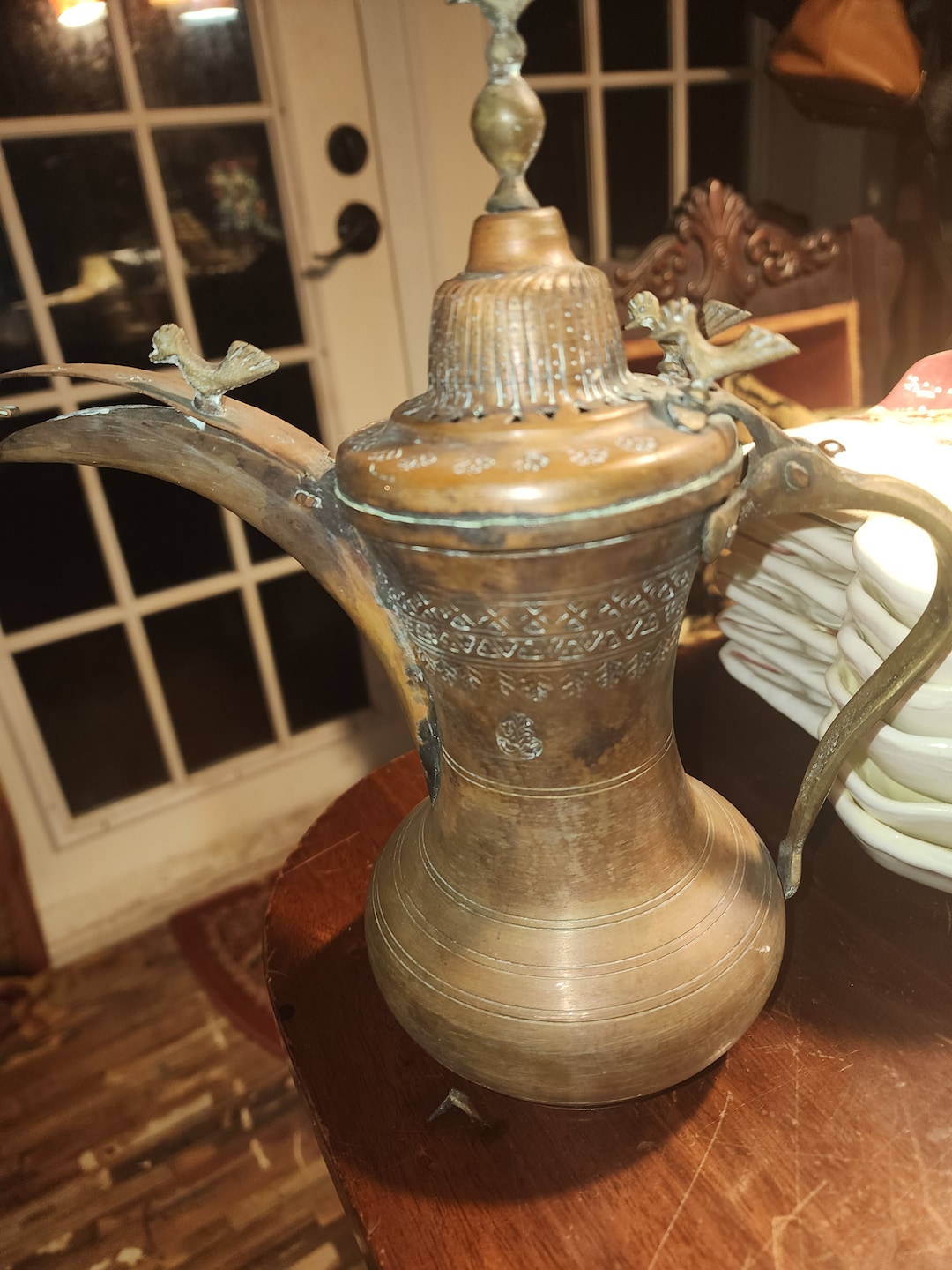 Vintage Brass Dallah Coffee Pot: Turkish Ottoman Islamic Server - Etsy