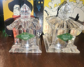Vintage Shannon Crystal By Godinger PAGODA SALT & PEPPER shakers like new beautiful
