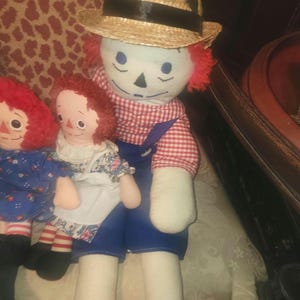 Vintage set of 3 Raggedy Ann and Andy dolls