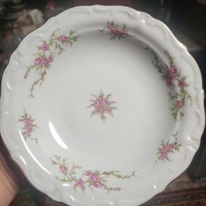 Vintage Bavaria Porzellan Schälchen: Pink Rose, Set mit 8 Schalen