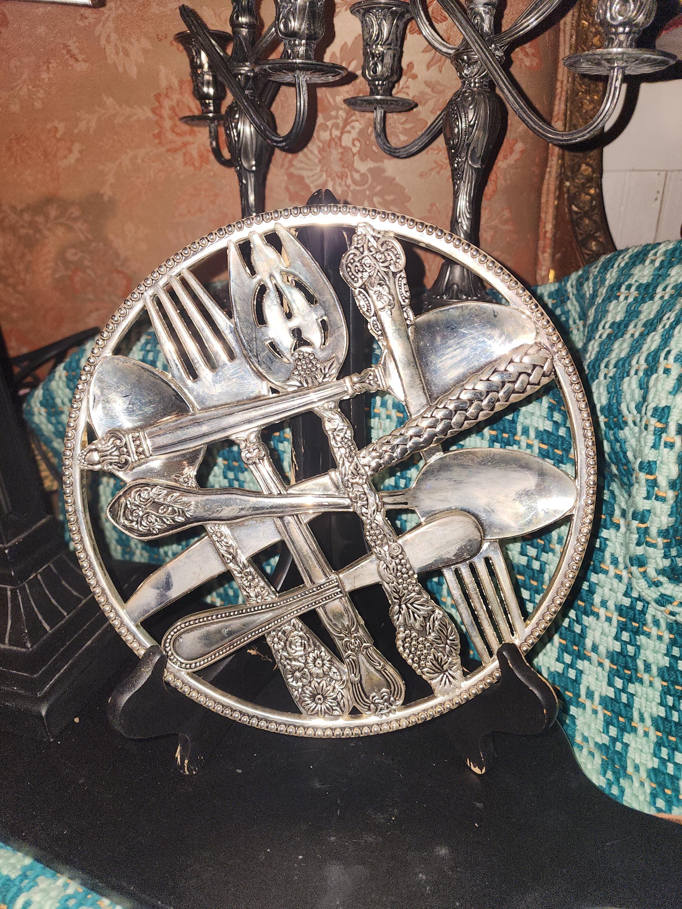 Godinger Silver Art Co. シルバーメッキ 五徳または壁掛け 9インチ