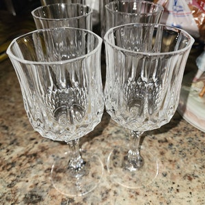 Ensemble de 6 gobelets à vin Longchamp par Cristal d&#39;Arques-Durand Verres à pied en cristal