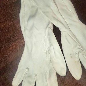Vintage made nylon white gloves made in Germany 1950s