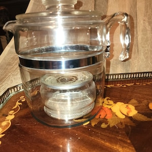 Vintage Pyrex Flameware Perkolator Kaffeekanne (6-9 Tassen) - Fehlender Stiel