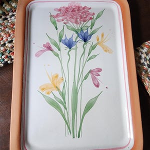 Emerson Creek Keramik Redware Fat Serveringsfat Dekorativ Blommor Cottagecore
