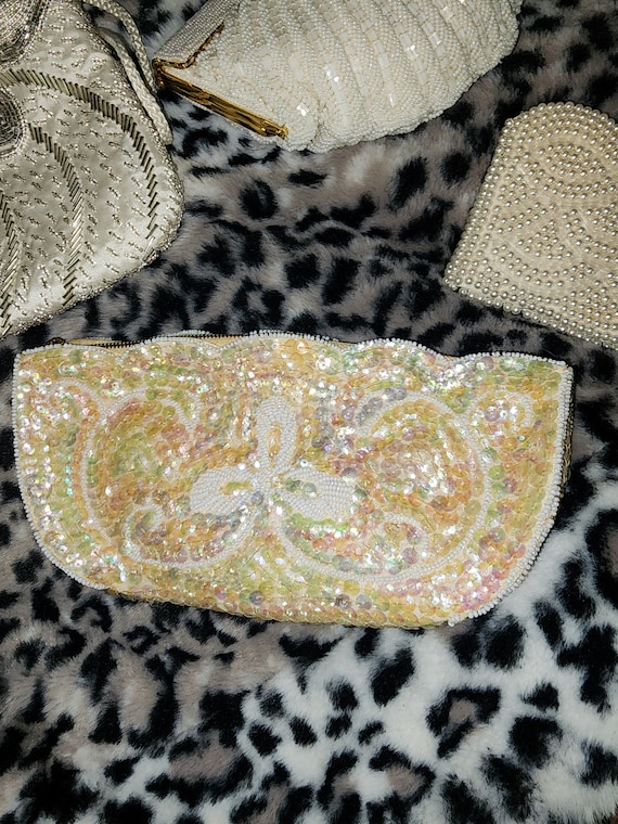 Set of 4 sequence fancy clutch purses. Vintage - image 6