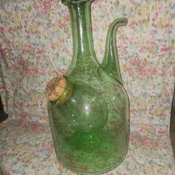 Vintage Vintage Hand Blown Wine Bottle with Ice Chamber