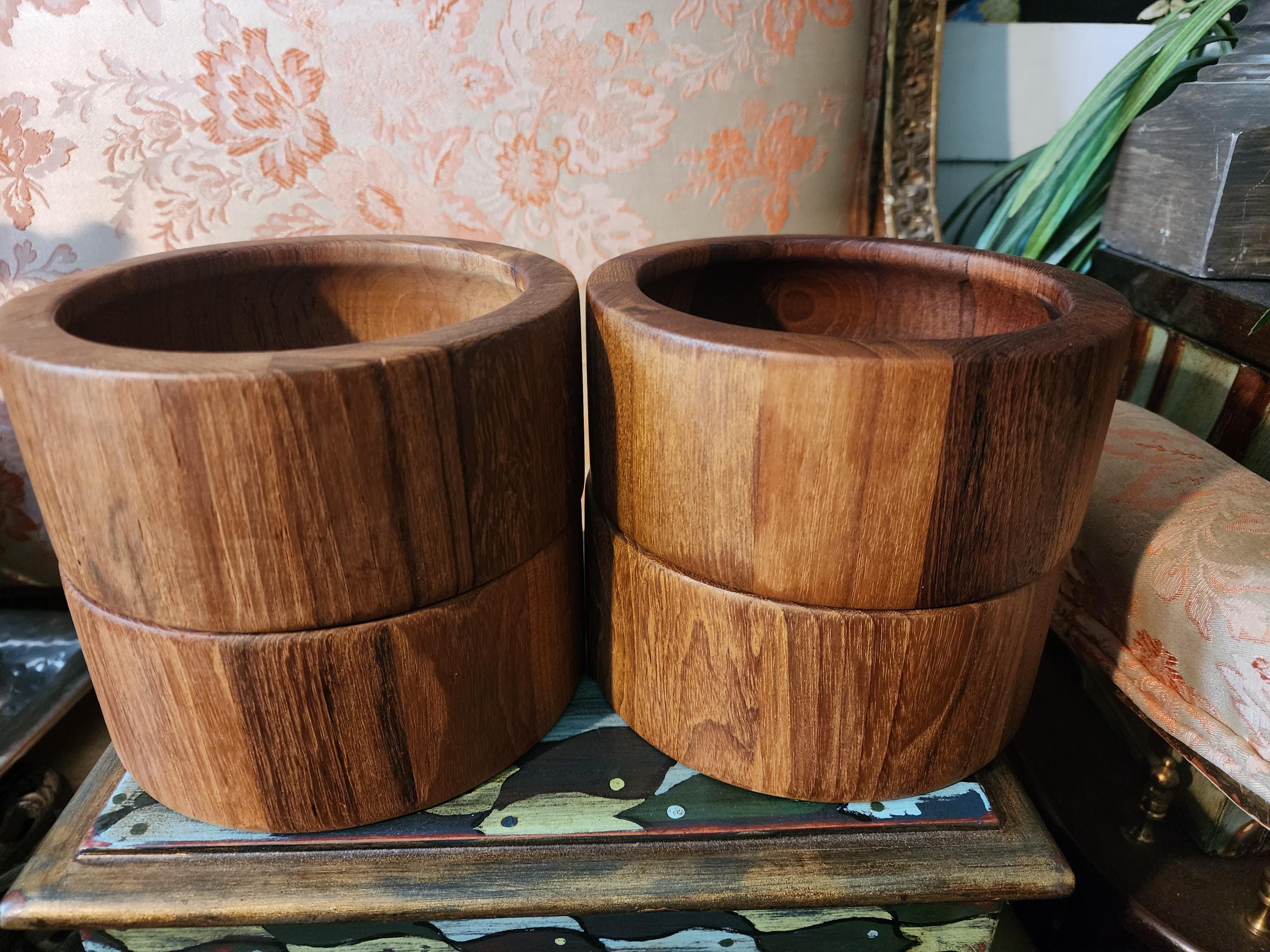 ヴィンテージ Dansk チーク材サラダボウルセット：ミッドセンチュリー